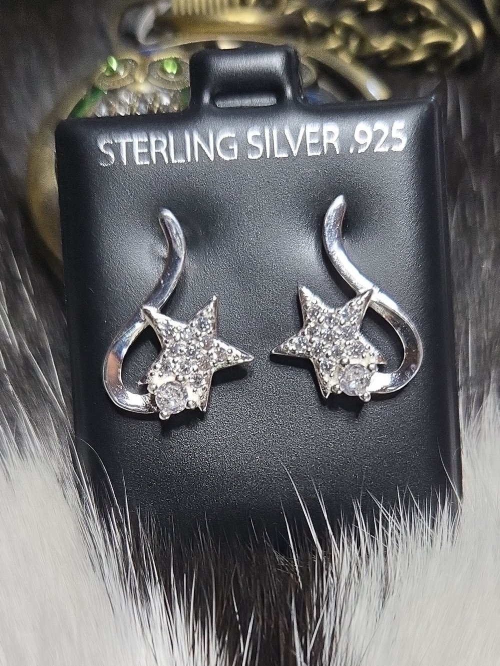 Shooting Star CZ Sparkle Sterling Silver 925 Earrings NWT